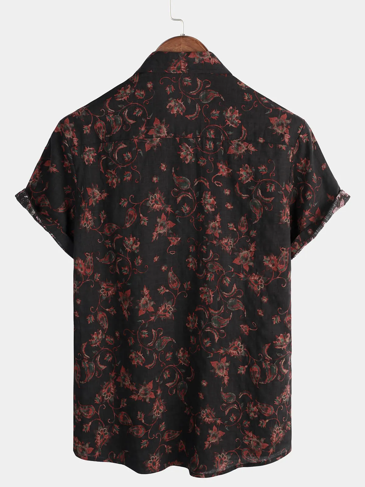 Men's Cotton Vintage Beach Button Up Summer Shirt
