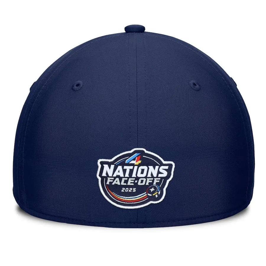 Men's Finland Fanatics White/Navy 2025 4 Nations Face-Off Stretch Fit Hat