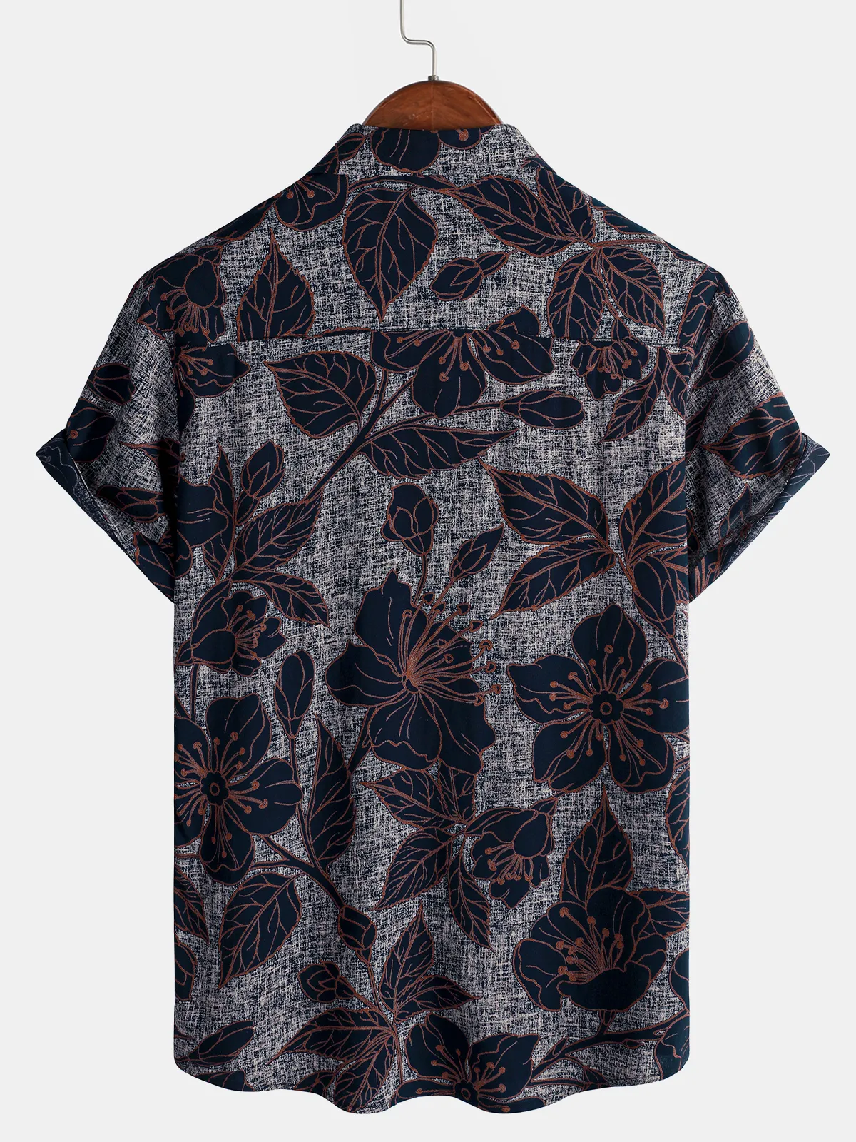 Men's Floral Holiday Casual Short Sleeve Summer Vintage Button Up Shirt