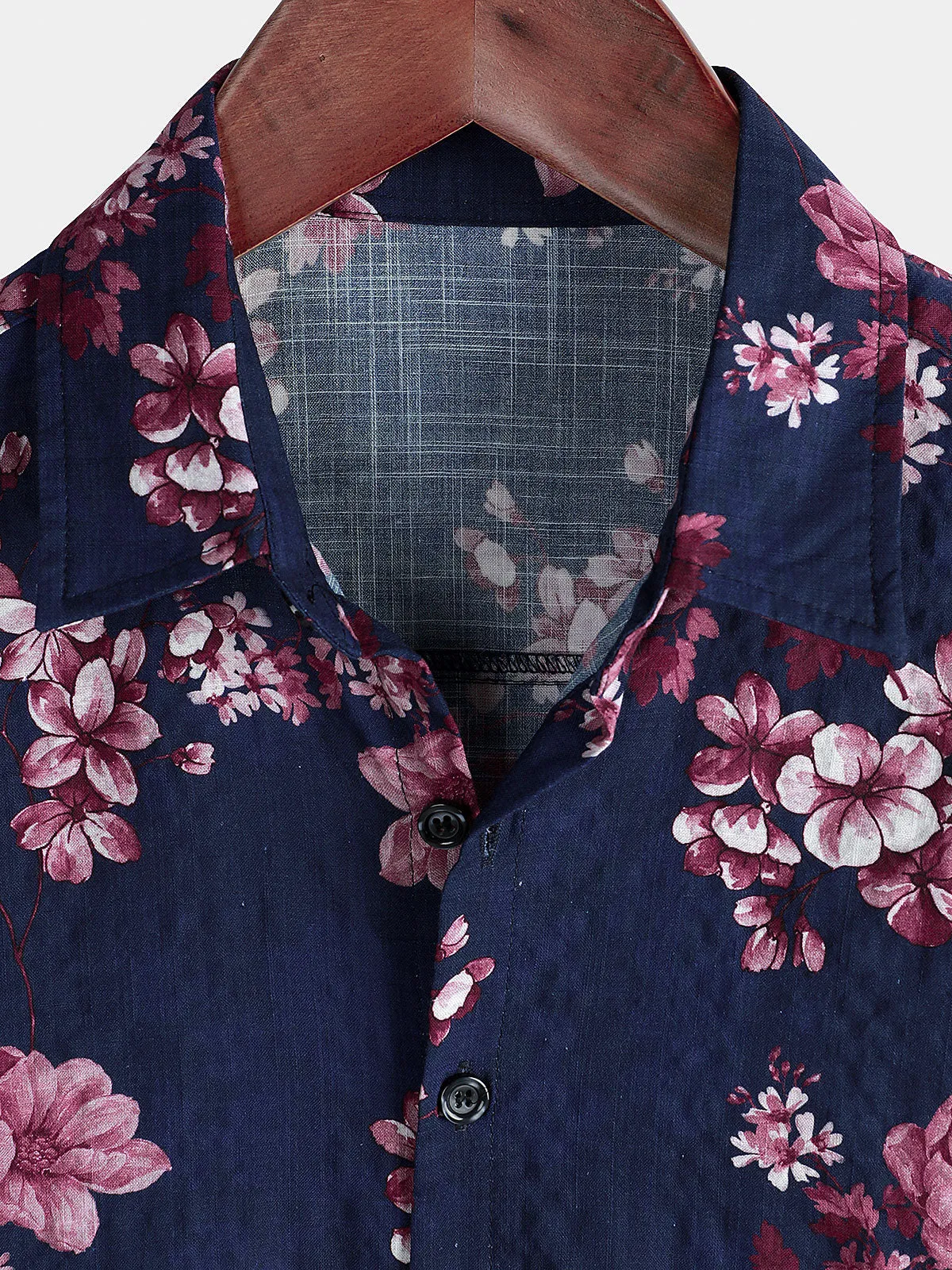 Men's Floral Short Sleeve Casual Cotton Beach Shirt