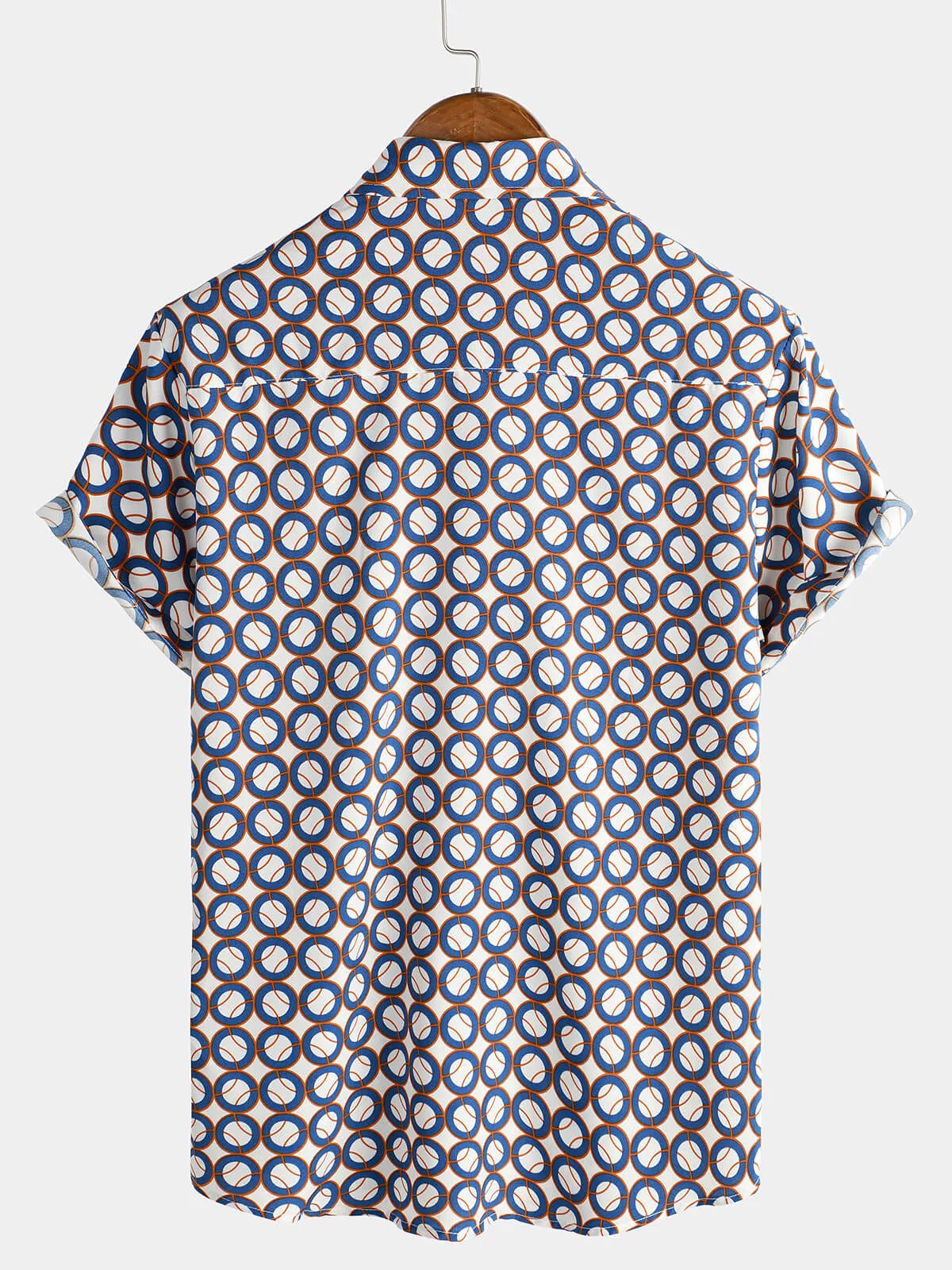 Men's Geometric Vintage Holiday Summer Short Sleeve Shirt