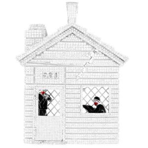 Men's New Trap House  Gun Army White Custom Pendant