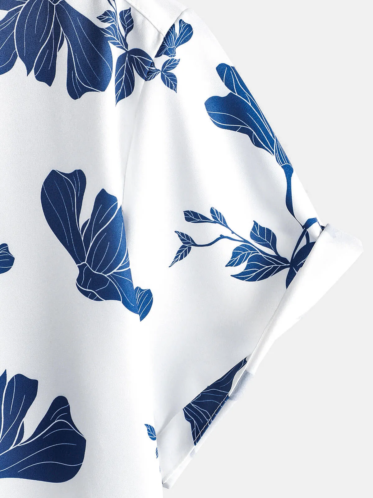 Men's Summer Floral Print Casual Beach Button Up Short Sleeve Shirt