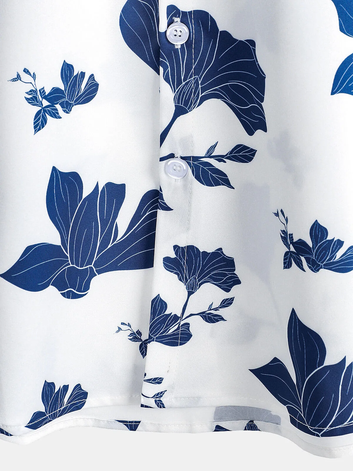 Men's Summer Floral Print Casual Beach Button Up Short Sleeve Shirt