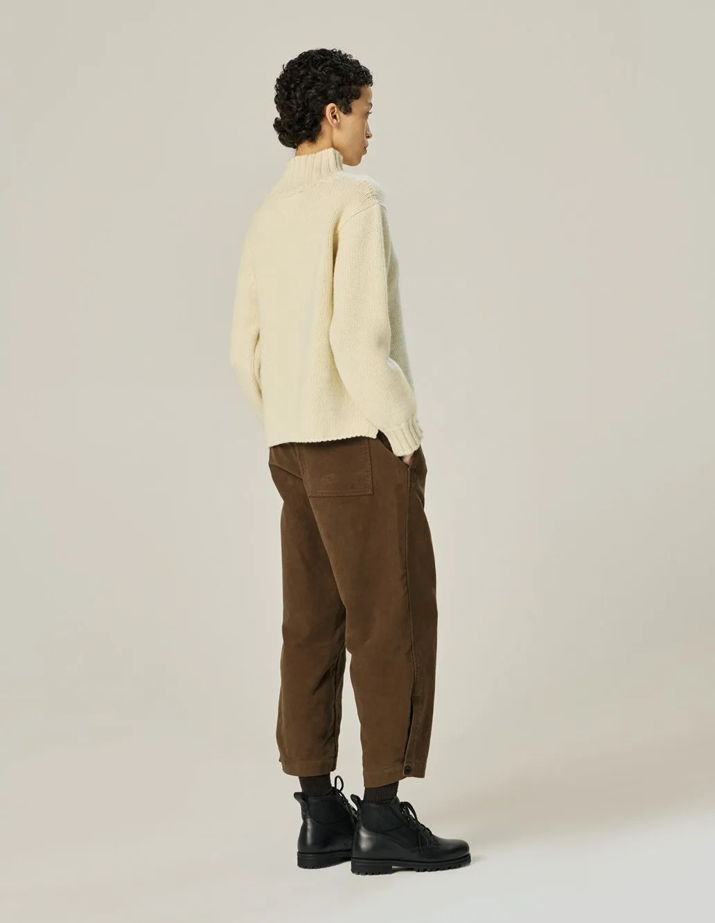 MHL W' Wide Neck Wool Sweater Natural