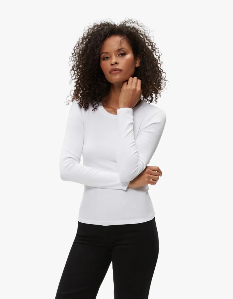 Michael Stars Zola Ribbed Tee in White