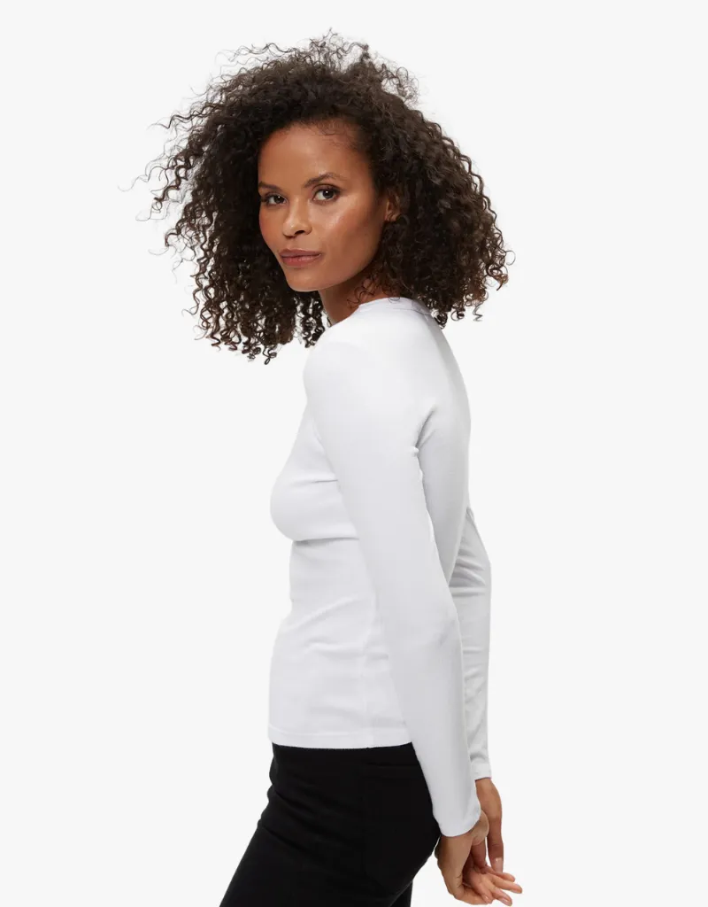 Michael Stars Zola Ribbed Tee in White