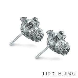 Miniature Schnauzer Breed Face Earring Studs