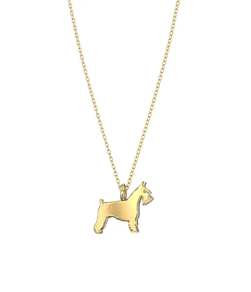 Miniture  Schnauzer Mini Pups  Diamond Necklace