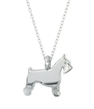 Miniture  Schnauzer Mini Pups  Diamond Necklace