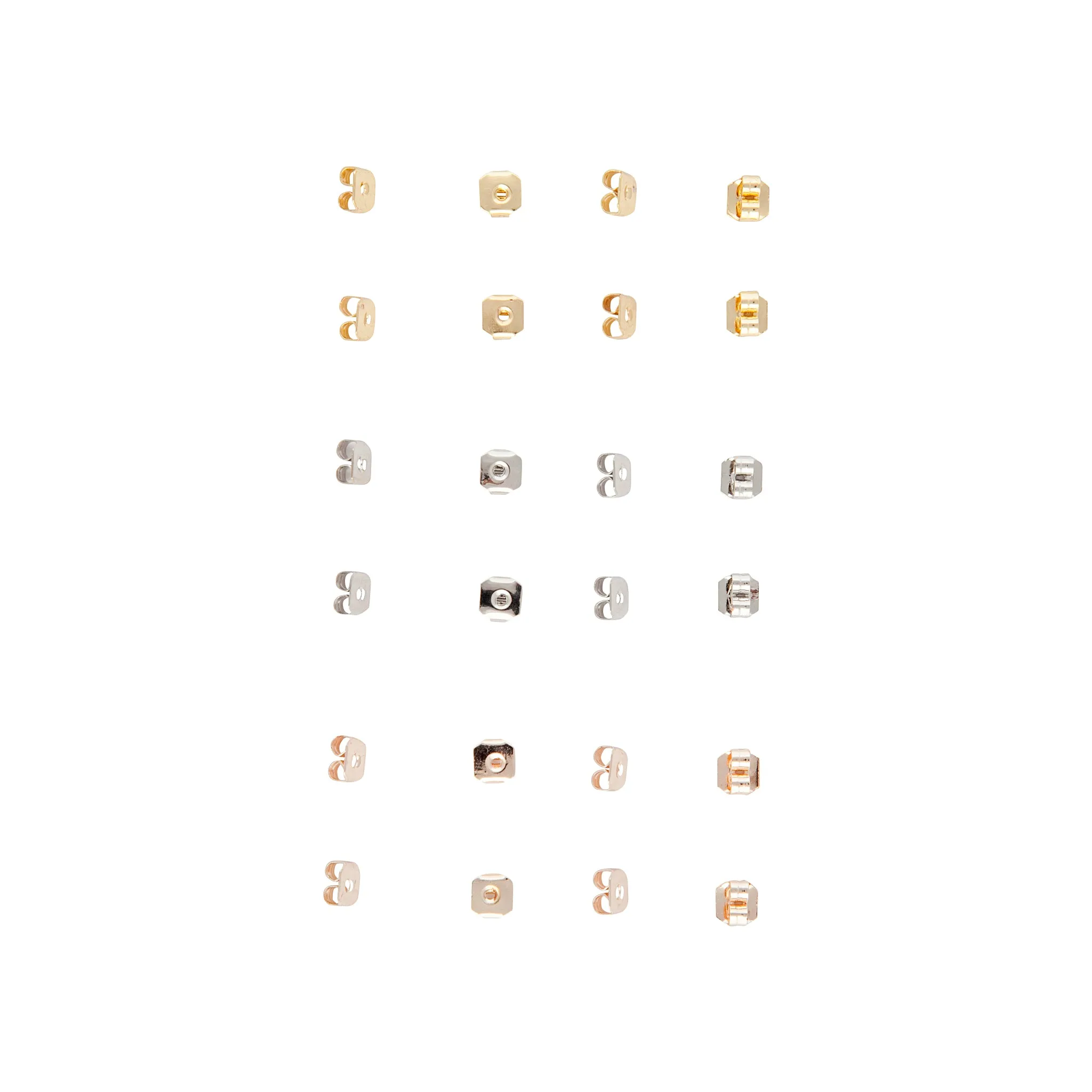 Mixed Plating Earring Backs 24-Pack