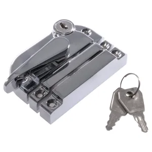 Moder Fastener with Lock for Sash Window - Polished Chrome