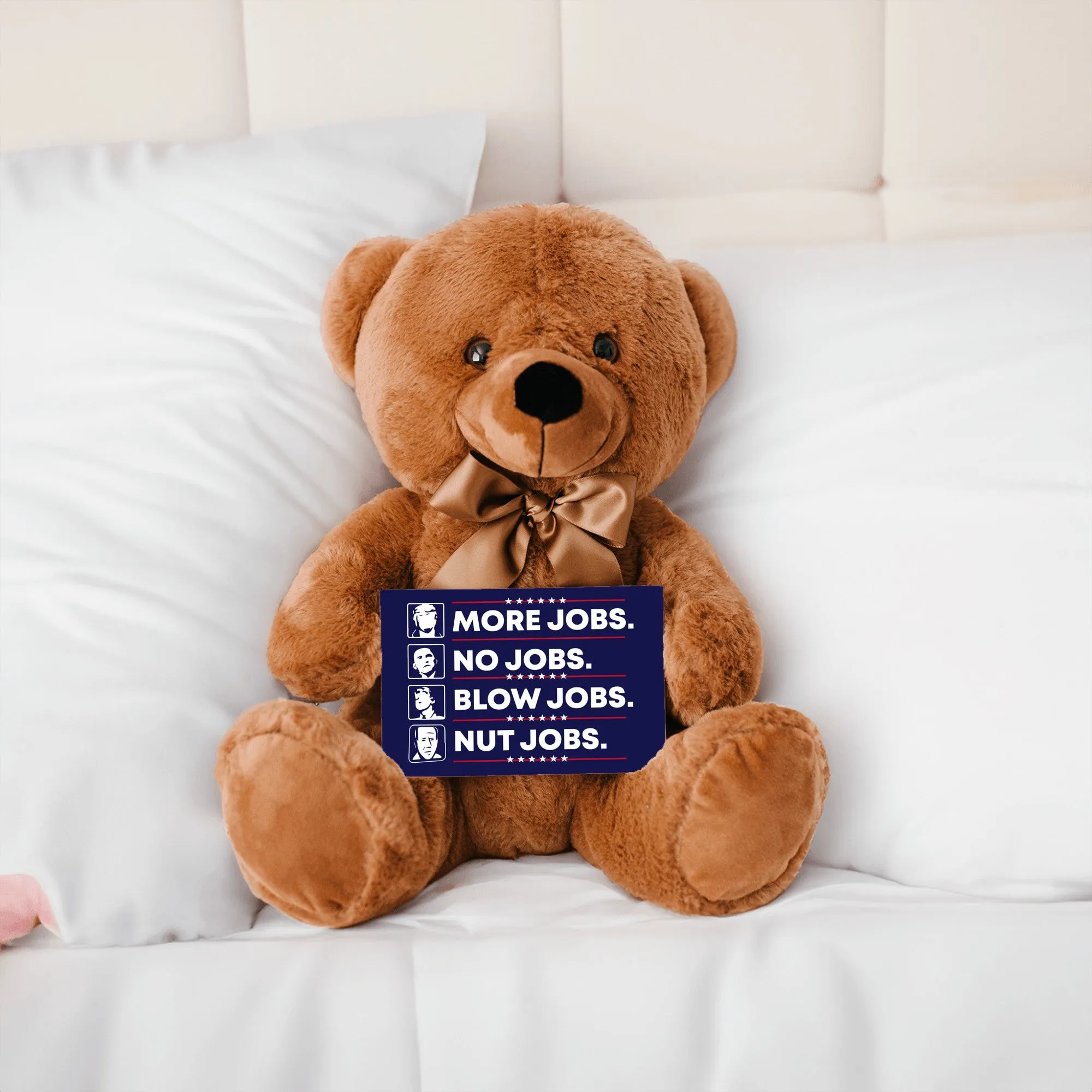 More Jobs Teddy Bear with Message Card, PRICE INCLUDES FREE SHIPPING
