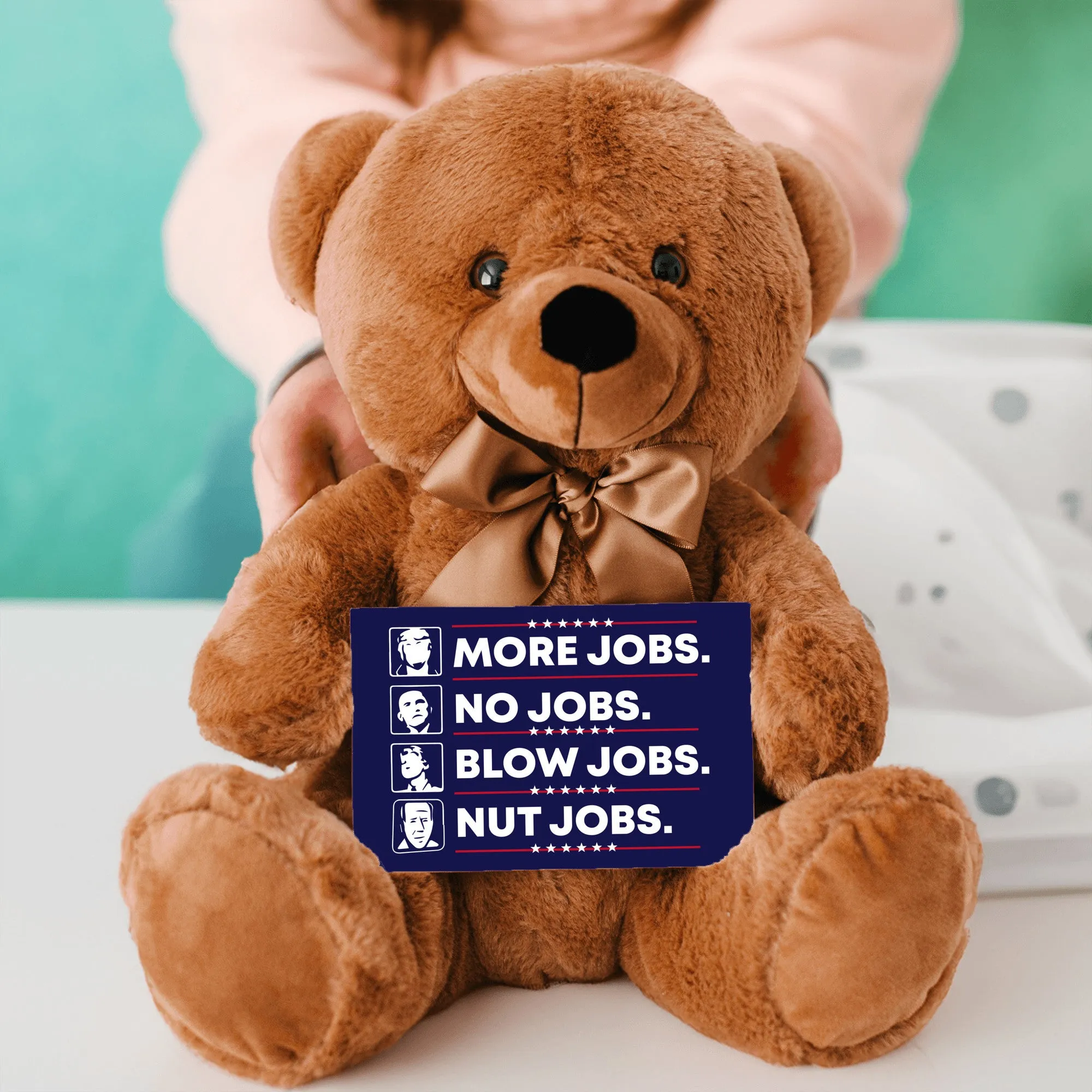 More Jobs Teddy Bear with Message Card, PRICE INCLUDES FREE SHIPPING