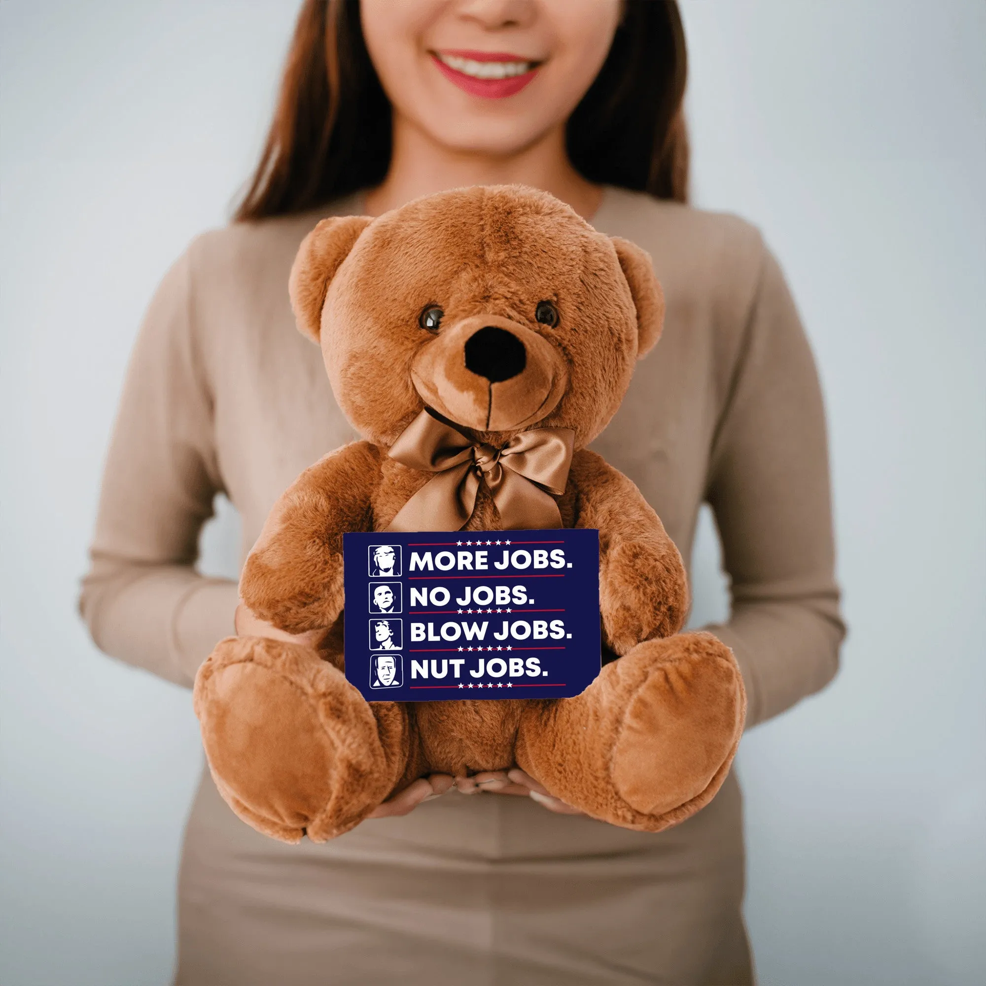 More Jobs Teddy Bear with Message Card, PRICE INCLUDES FREE SHIPPING