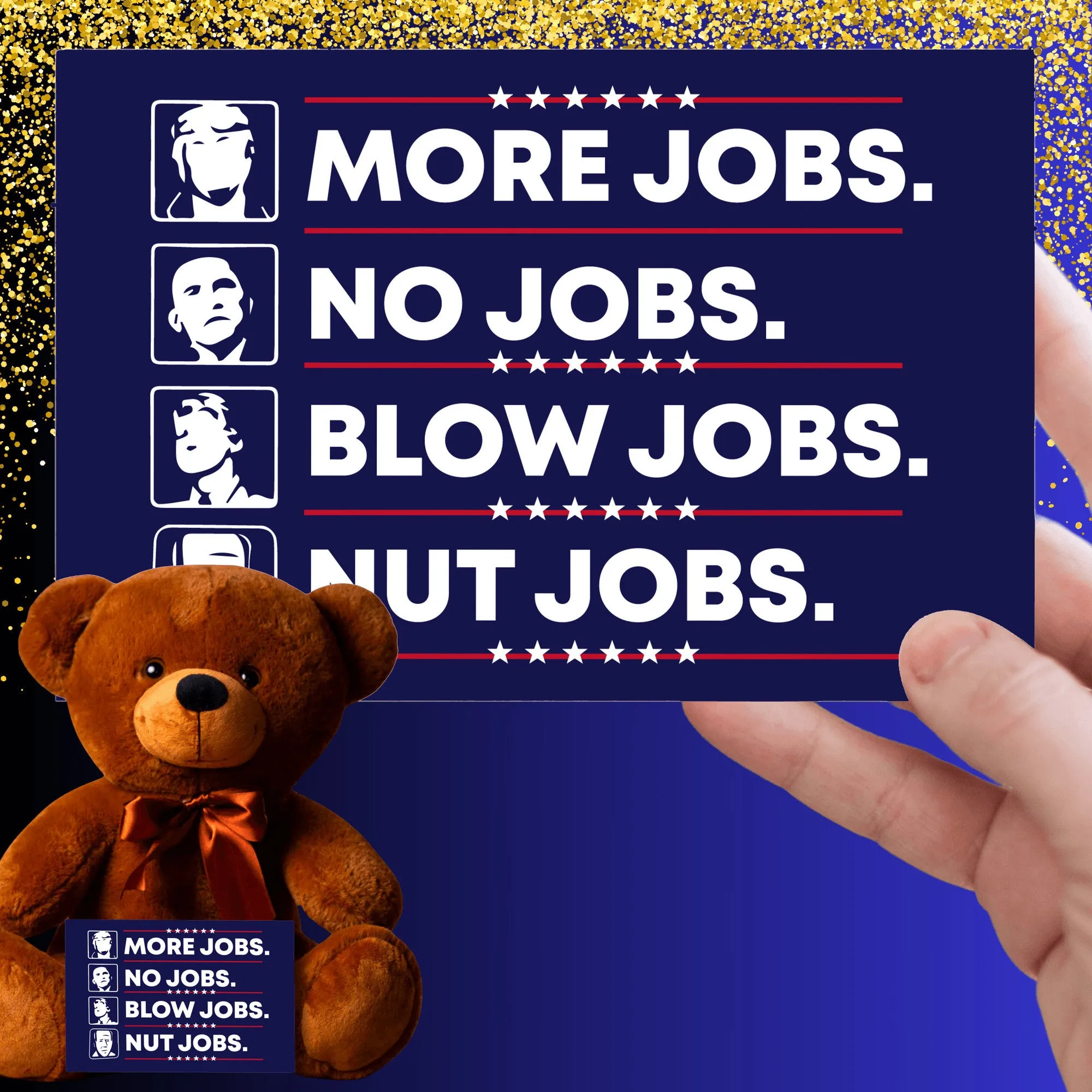 More Jobs Teddy Bear with Message Card, PRICE INCLUDES FREE SHIPPING