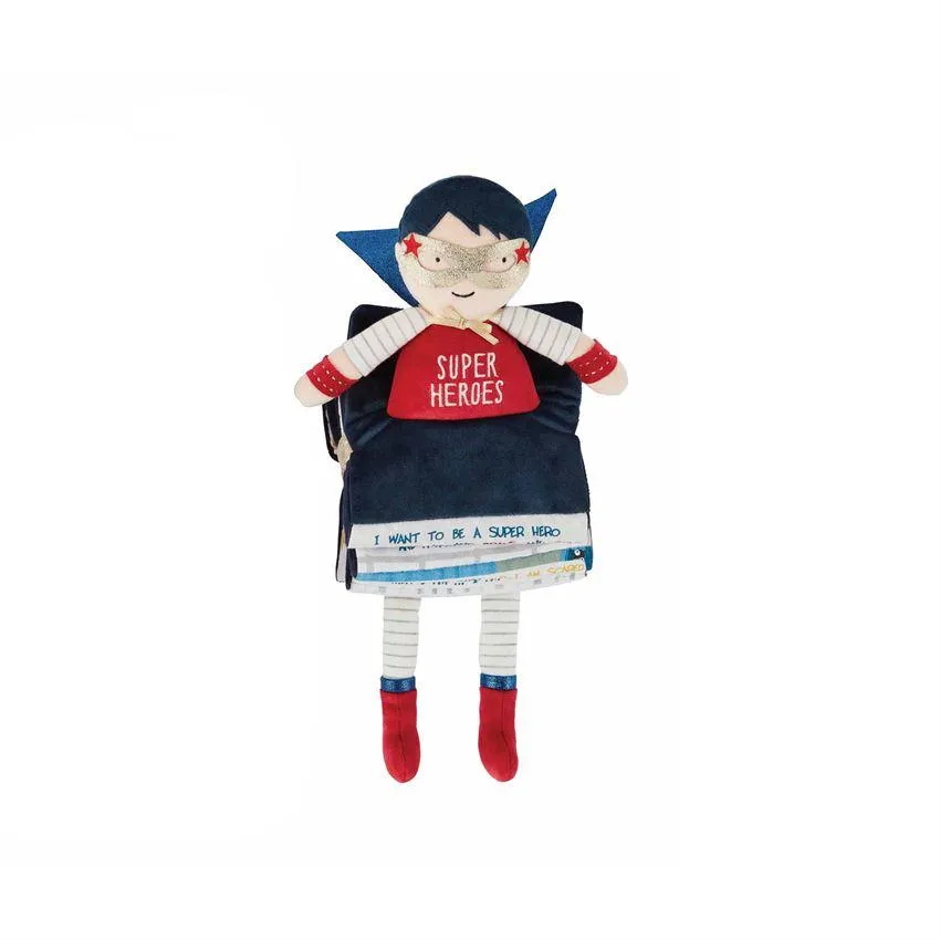 Mud Pie Plush Reading Pal - Blue Super Hero