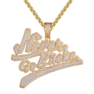 Never Go Broke Double Layer 3D Icy Hip Hop Pendant