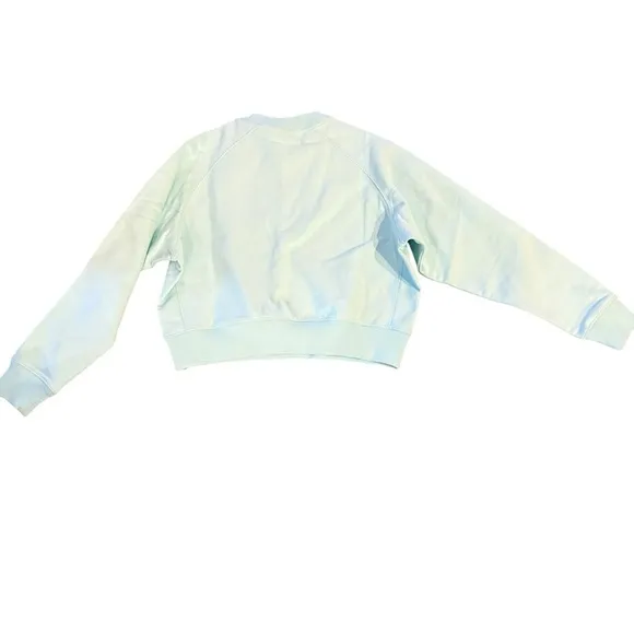 New, Thakoon Light Blue 100% Cotton Crop Crewneck Sweatshirt  M, $150 MSRP