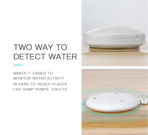 NEW Tuya Smart WiFi Water Sensor Built-in Battery Smart Flood Detector with Remote Probe And 100dB Sound Alarm Water Resistant
