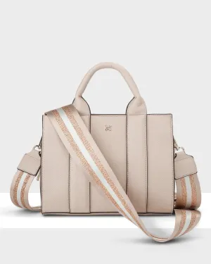 Nova Small Grab Tote With Metallic Stripe Strap