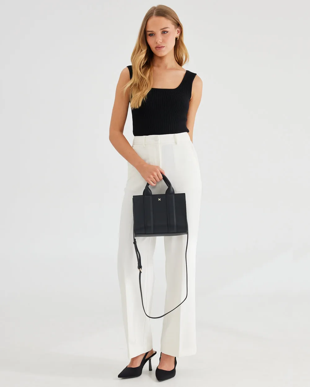 Nova Small Grab Tote With Metallic Stripe Strap