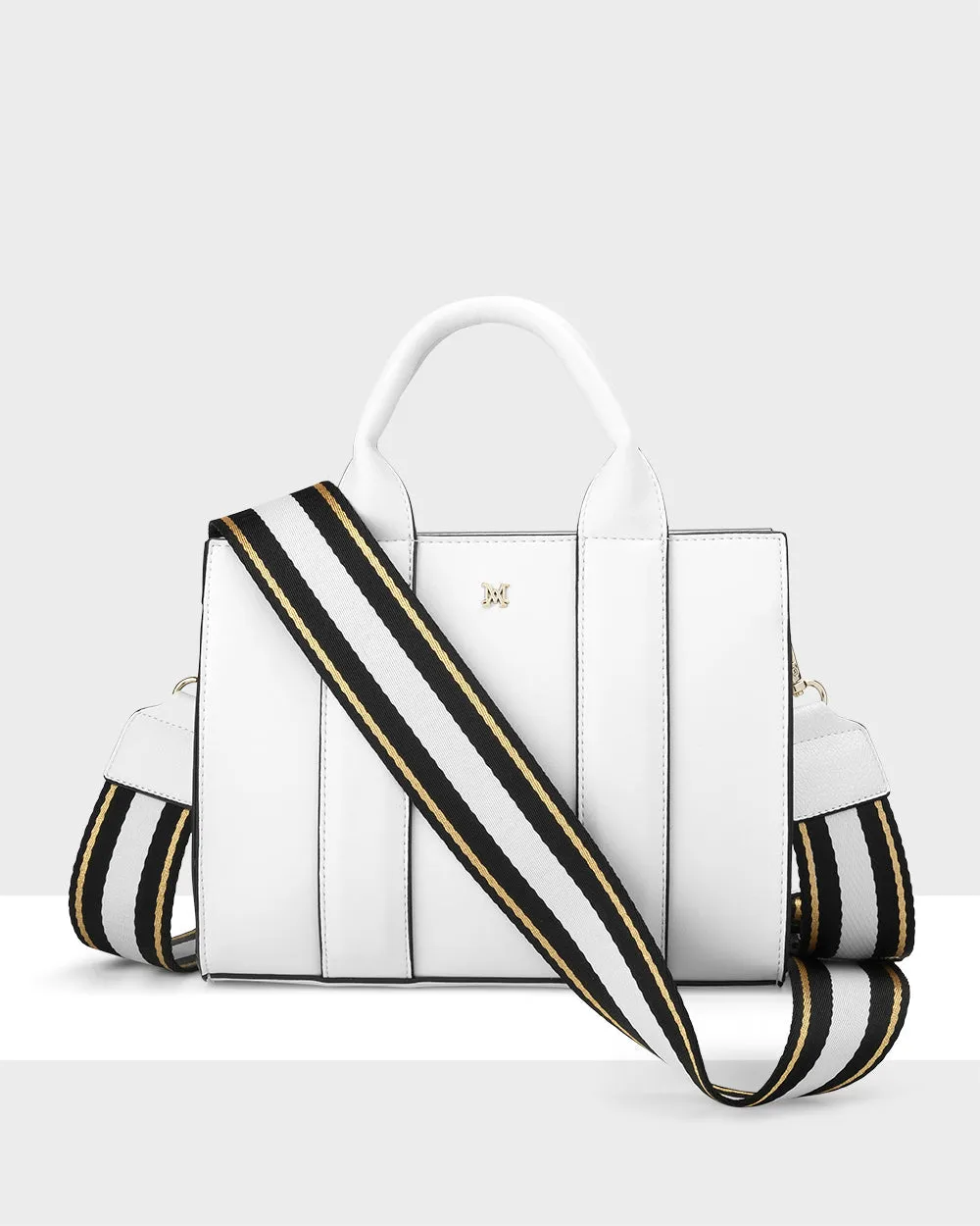 Nova Small Grab Tote With Metallic Stripe Strap