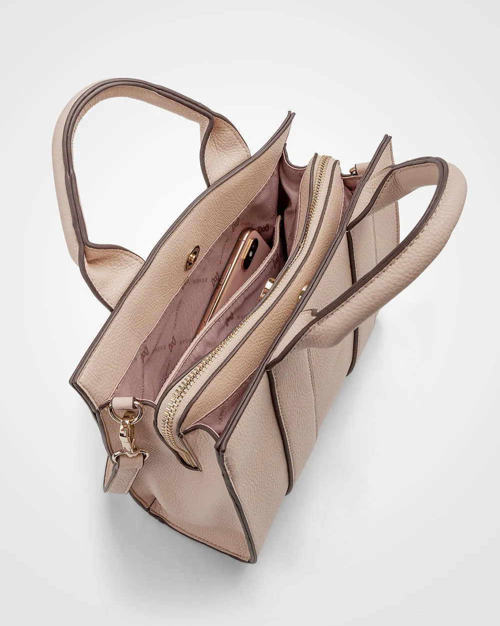 Nova Small Grab Tote With Metallic Stripe Strap