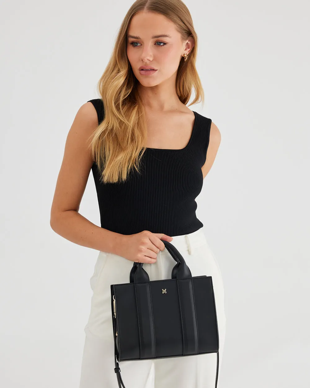 Nova Small Grab Tote With Metallic Stripe Strap