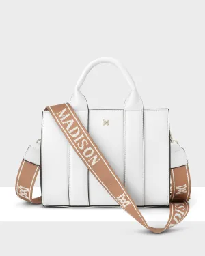 Nova Small Grab Tote With Monogram Stripe Strap