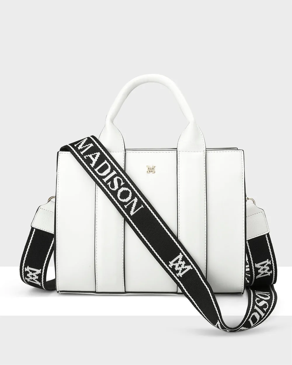 Nova Small Grab Tote With Monogram Stripe Strap