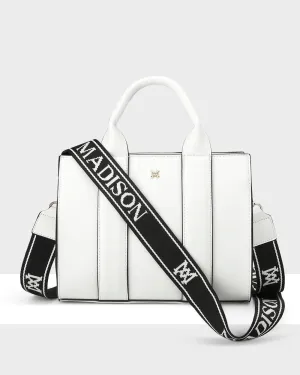 Nova Small Grab Tote With Monogram Stripe Strap
