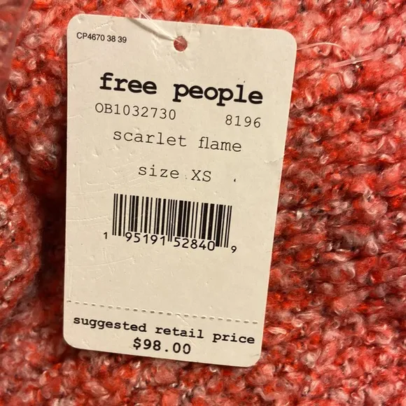 NWT! Free People BFF cowl neck sweater XS