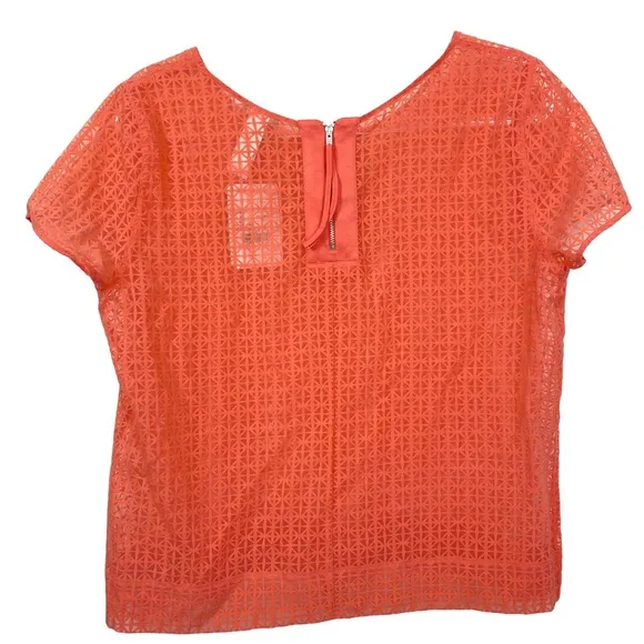 NWT Hanro Switzerland Mathilde Coral Sheer Lounge Pajama Top Size S Loungewear