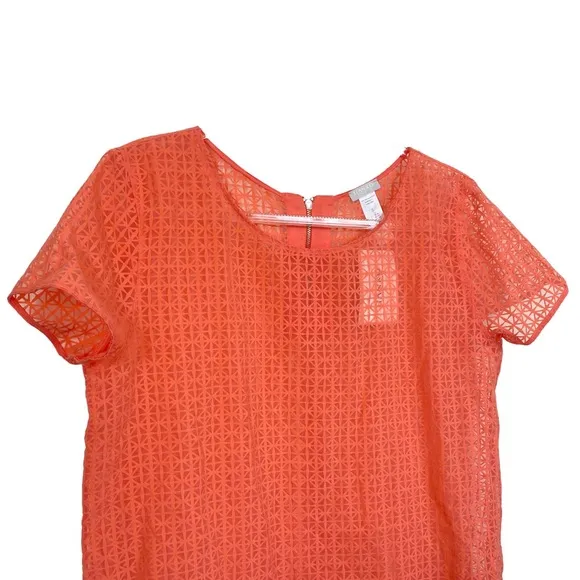 NWT Hanro Switzerland Mathilde Coral Sheer Lounge Pajama Top Size S Loungewear