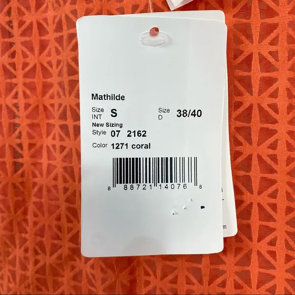 NWT Hanro Switzerland Mathilde Coral Sheer Lounge Pajama Top Size S Loungewear