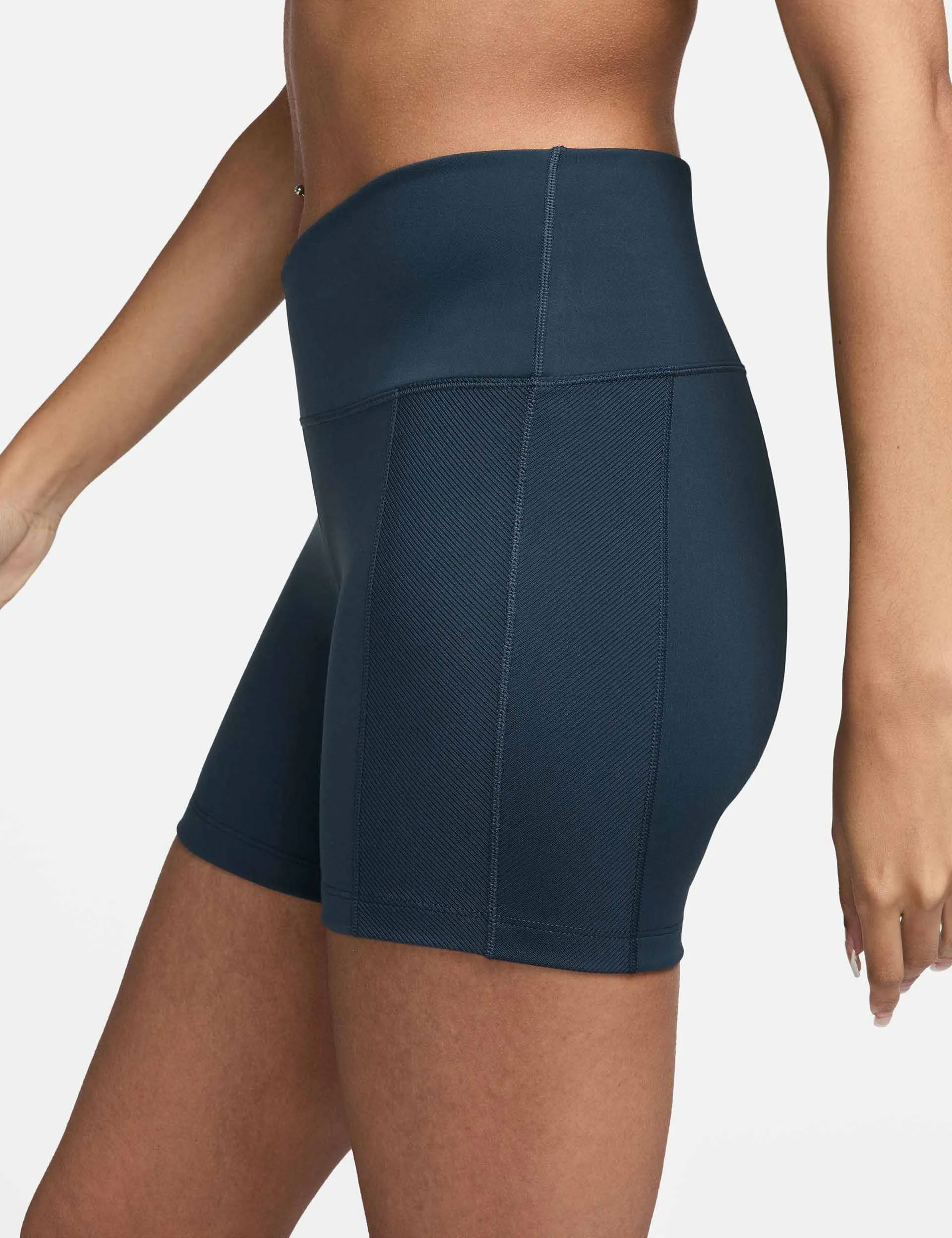 One Wrap High Waisted 5" Biker Shorts - Armory Navy/Black