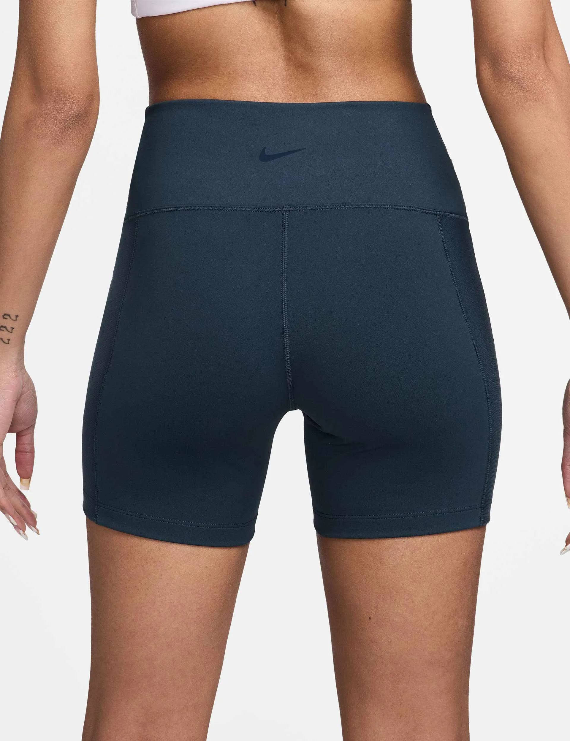 One Wrap High Waisted 5" Biker Shorts - Armory Navy/Black