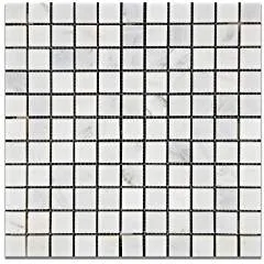 Oriental White - Eastern White Marble 1 X 1 POLISHED Mosaic Tile - Lot of 50 Sheets