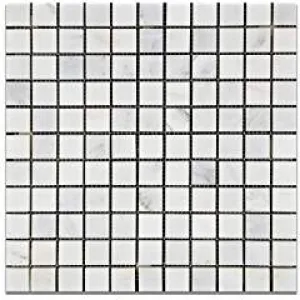 Oriental White - Eastern White Marble 1 X 1 POLISHED Mosaic Tile - Lot of 50 Sheets