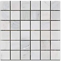 Oriental White - Eastern White Marble 2 X 2 POLISHED Mosaic Tile - Lot of 50 Sheets