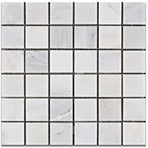 Oriental White - Eastern White Marble 2 X 2 POLISHED Mosaic Tile - Lot of 50 Sheets