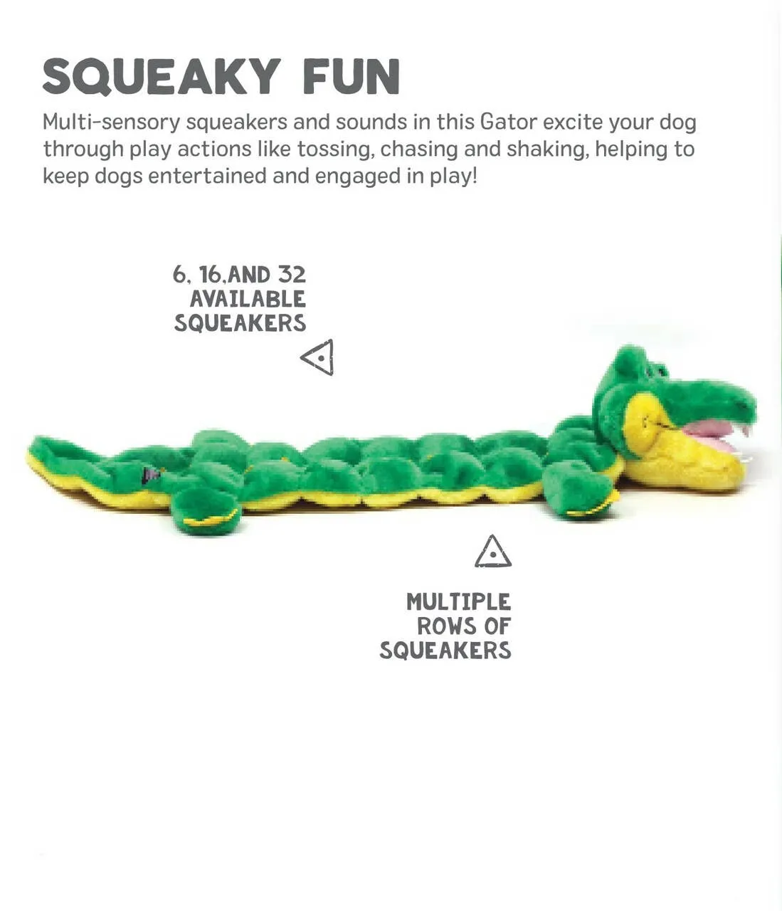 Outward Hound Squeaker Matz Gator Green Small