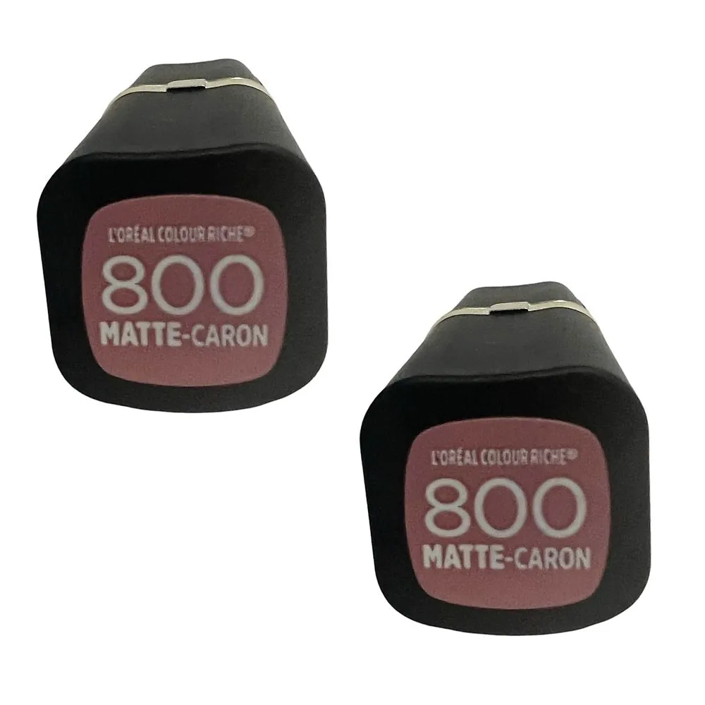 Pack of 2 L'Oreal Paris Colour Riche Collection Lipstick, MATTE-Caron # 800
