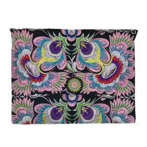 Paradise Flower Embroidered Cotton Clutch