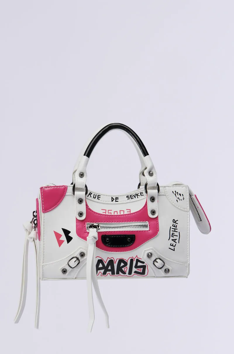 PARIS LOVES ME GRAFFITI PURSE