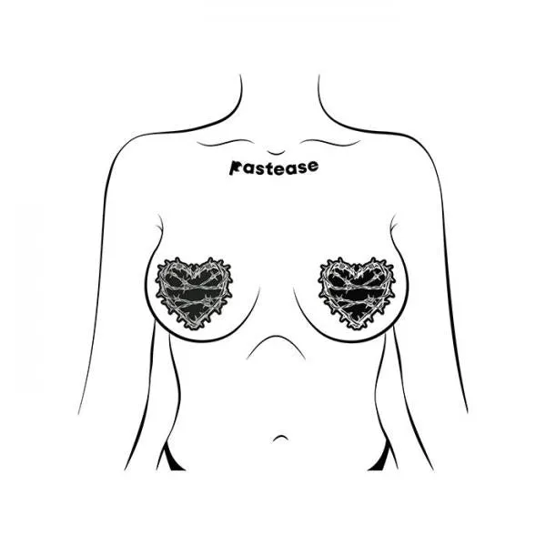 Pastease Premium Barbed Wire Heart Reflective - Black