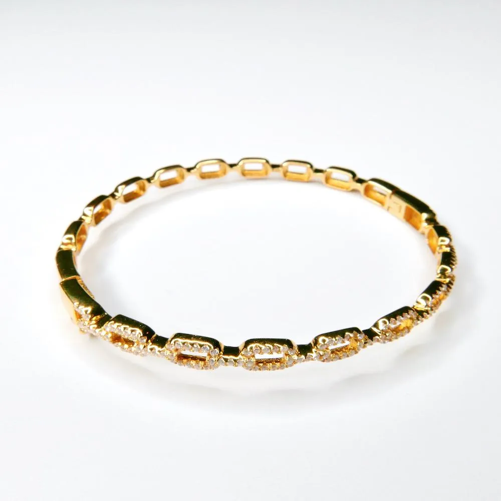 Pave CZ Link Bangle
