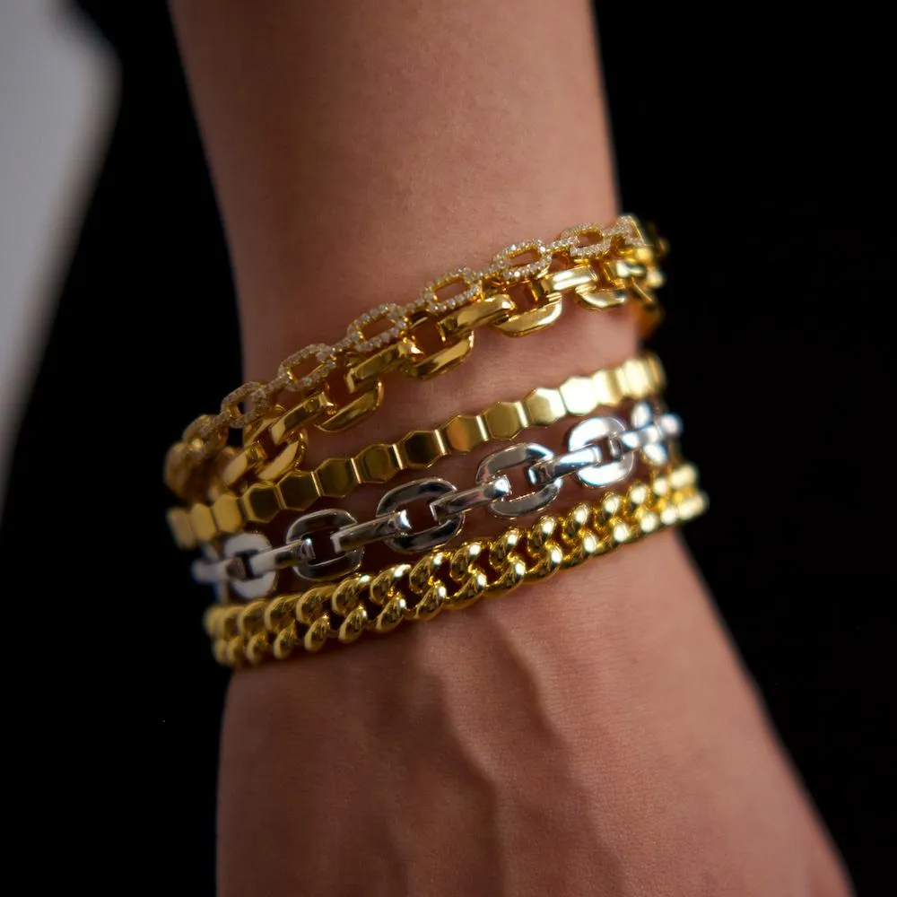 Pave CZ Link Bangle