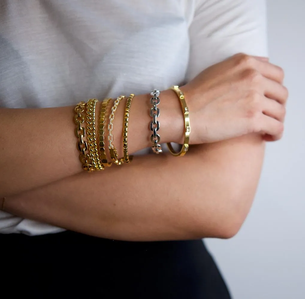 Pave CZ Link Bangle